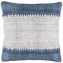 Surya Lola Cream Pale Blue Navy 20" Square Decorative Pillow