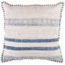 Surya Lola Navy Cream Pale Blue 20" Square Decorative Pillow