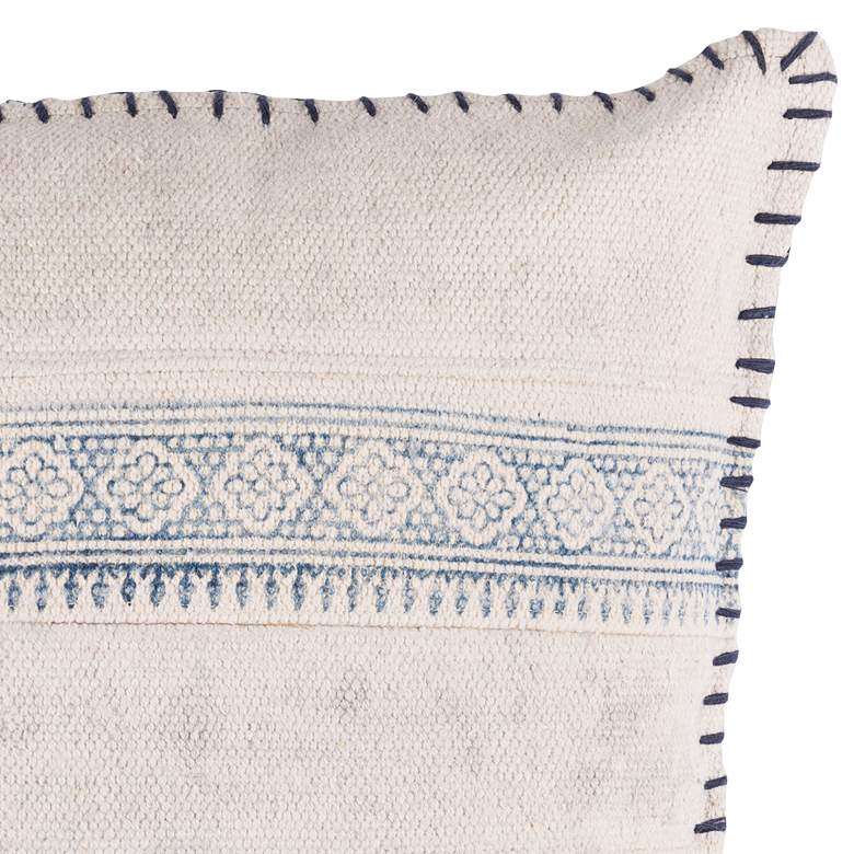 Image 2 Surya Lola Navy Cream Pale Blue 20" Square Decorative Pillow more views