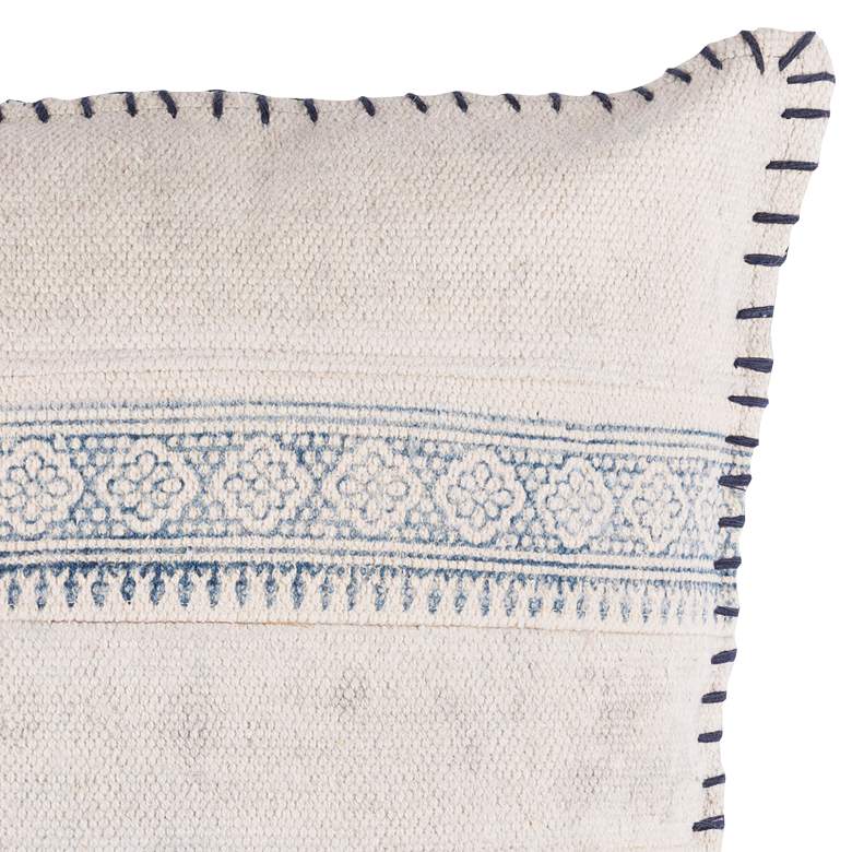 Image 2 Surya Lola Navy Cream Pale Blue 20 inch Square Decorative Pillow more views