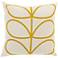 Surya Long Line Leaf Gold 18" Square Throw Pillow