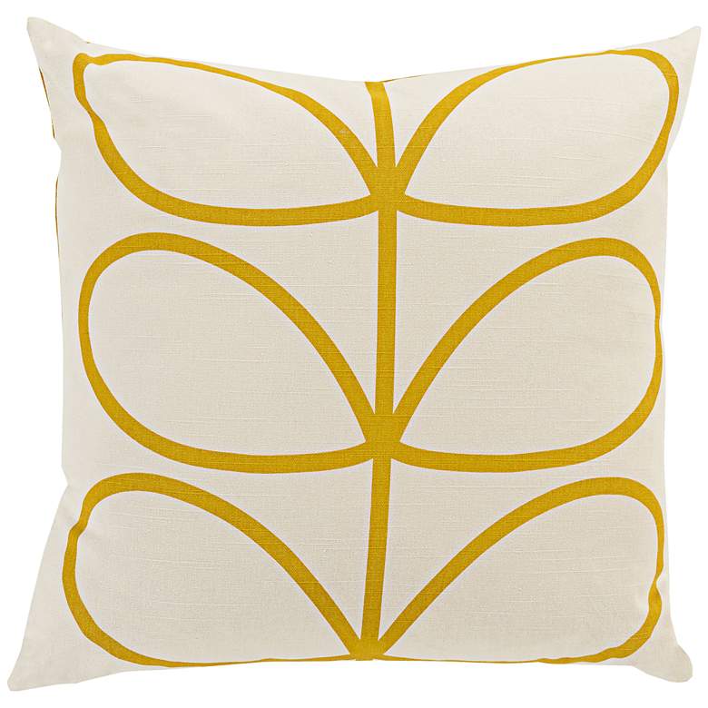 Image 1 Surya Long Line Leaf Gold 18 inch Square Throw Pillow
