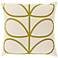 Surya Long Line Leaf Green 18" Square Throw Pillow