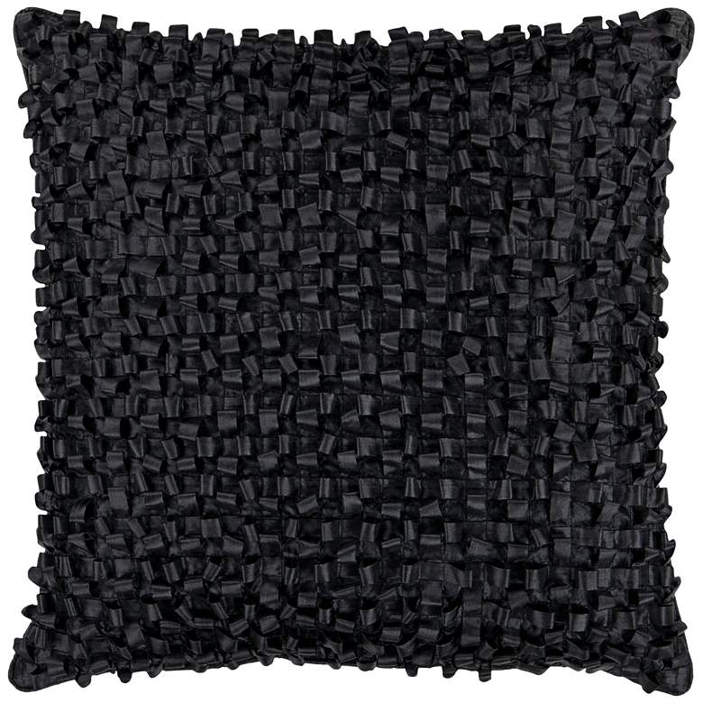 Image 1 Surya Looped 18 inch Square Caviar Black Throw Pillow