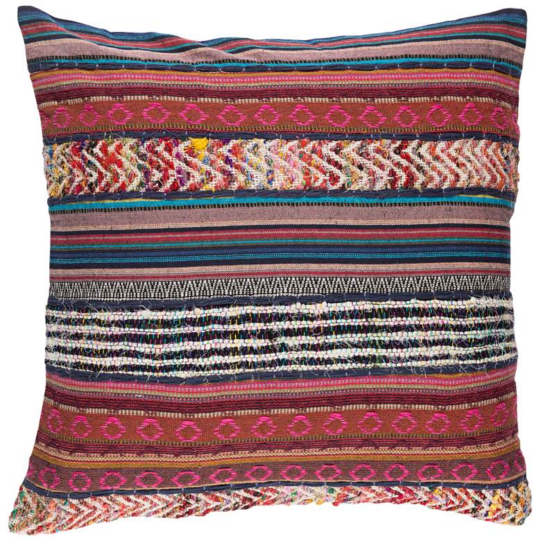 Image 2 Surya Marrakech Pink and Brown 20" Square Throw Pillow