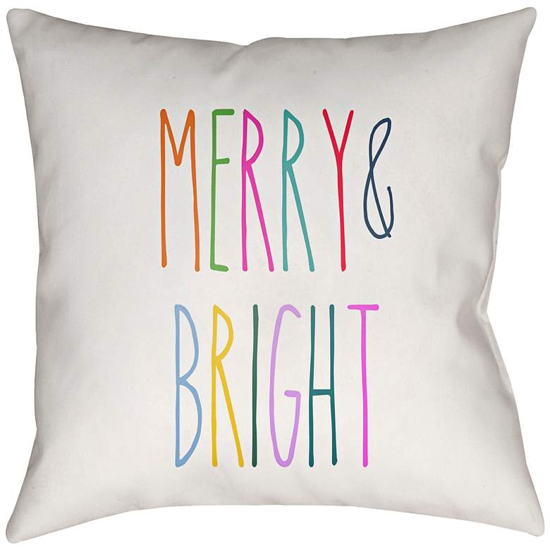 Image 1 Surya Merry Bright White 20 inch Square Indoor-Outdoor Pillow