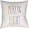 Surya Merry Bright White 20" Square Indoor-Outdoor Pillow