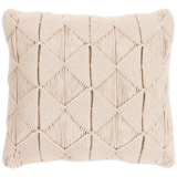 Surya Migramah Cream Cotton 18&quot; Square Decorative Pillow