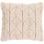 Surya Migramah Cream Cotton 18" Square Decorative Pillow