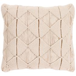 Surya Migramah Cream Cotton 18&quot; Square Decorative Pillow