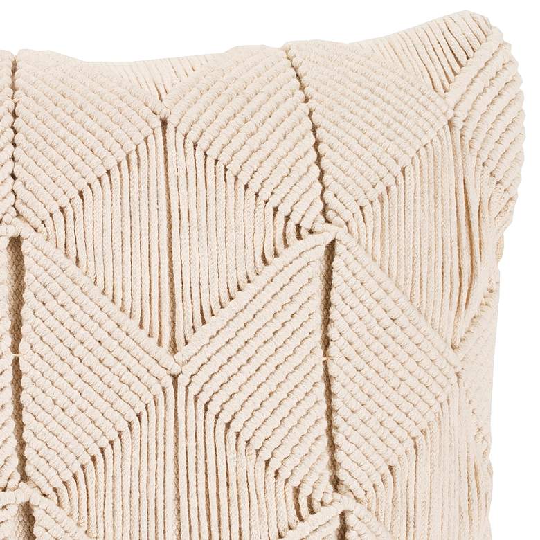 Image 2 Surya Migramah Cream Cotton 22" Square Decorative Pillow more views