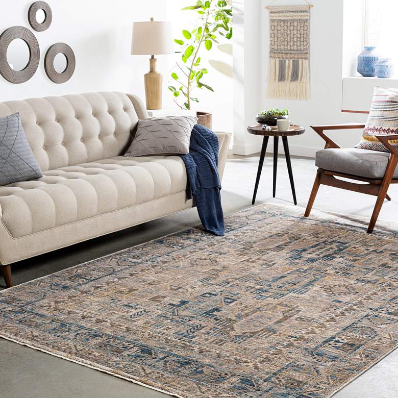Image 1 Surya Mirabel MBE-2302 7'10"x10'3" Navy and Cream Area Ru