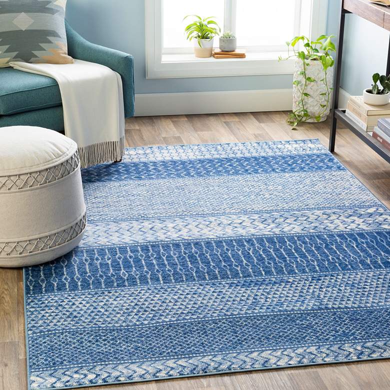 Image 1 Surya Monaco MOC-2305 5&#39;3 inchx7&#39;3 inch Blue and Navy Area Rug