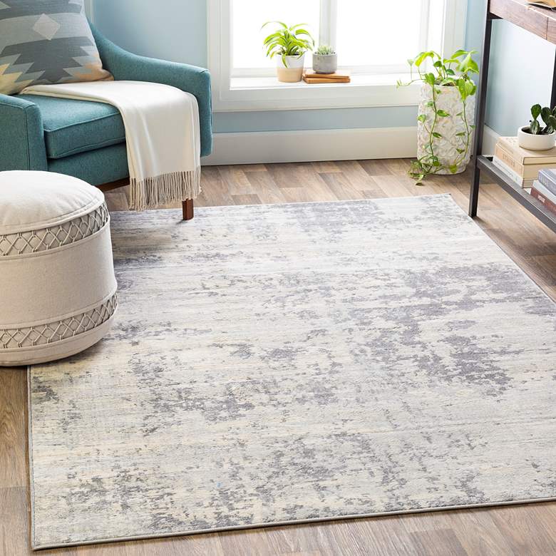 Image 2 Surya Monaco MOC-2311 5'x8' Silver Gray and Cream Area Rug