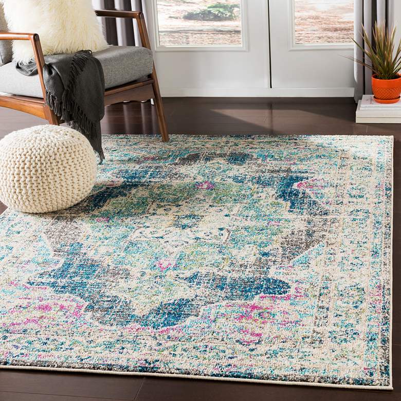 Image 1 Surya Morocco MRC-2304 5'x8' Navy and Grass Green Area Rug