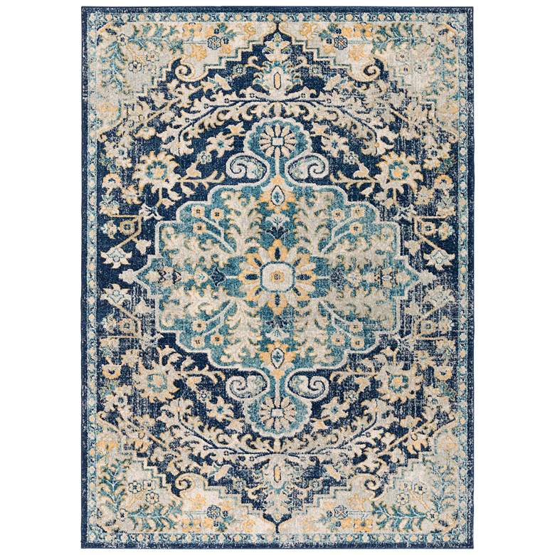 Image 2 Surya Murat MUT-2320 5'3"x7'3" Navy and Sky Blue Area Rug
