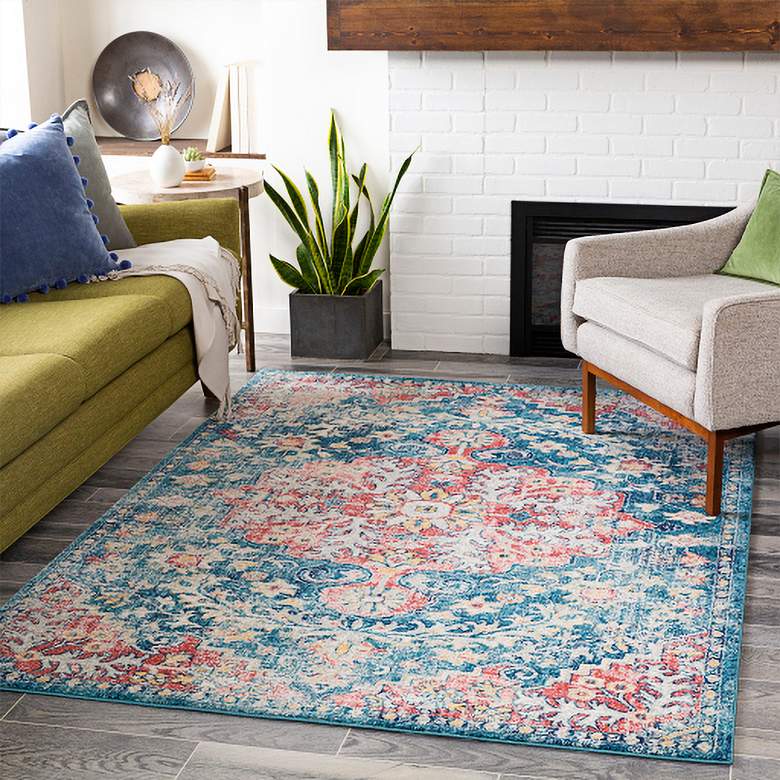 Image 1 Surya Murat MUT-2322 5'3"x7'3" Dark Blue and Blush Area R
