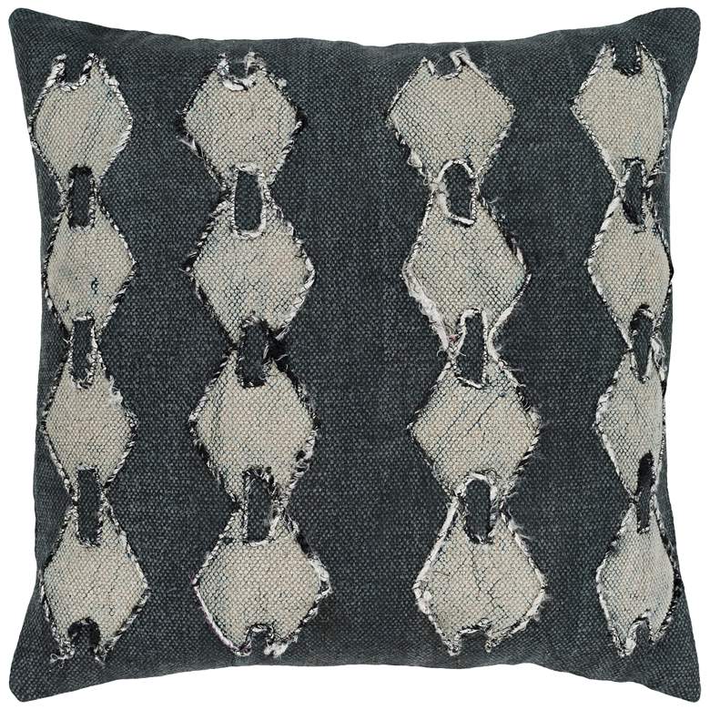 Image 1 Surya Panta Black Charcoal 20 inch Square Modern Throw Pillow