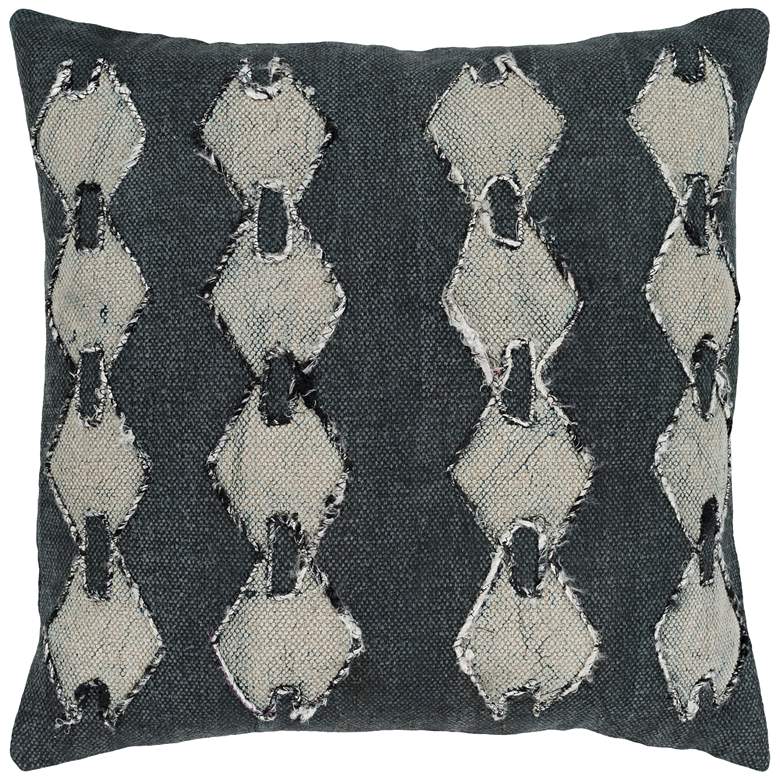 Image 1 Surya Panta Black Charcoal 20" Square Modern Throw Pillow