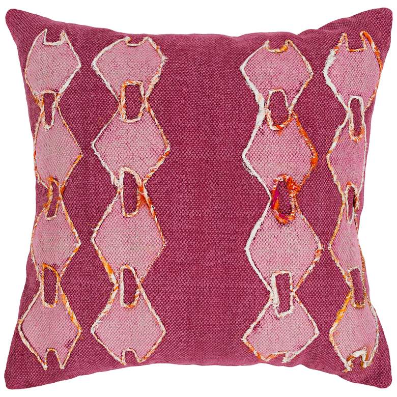 Image 1 Surya Panta Fuchsia and Pale Pink 20 inch Square Throw Pillow