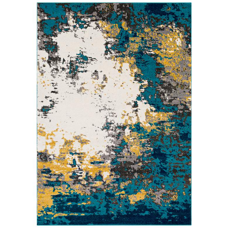 Image 2 Surya Pepin PEI-1012 5&#39;x8&#39; Bright Blue and Mustard Area Rug