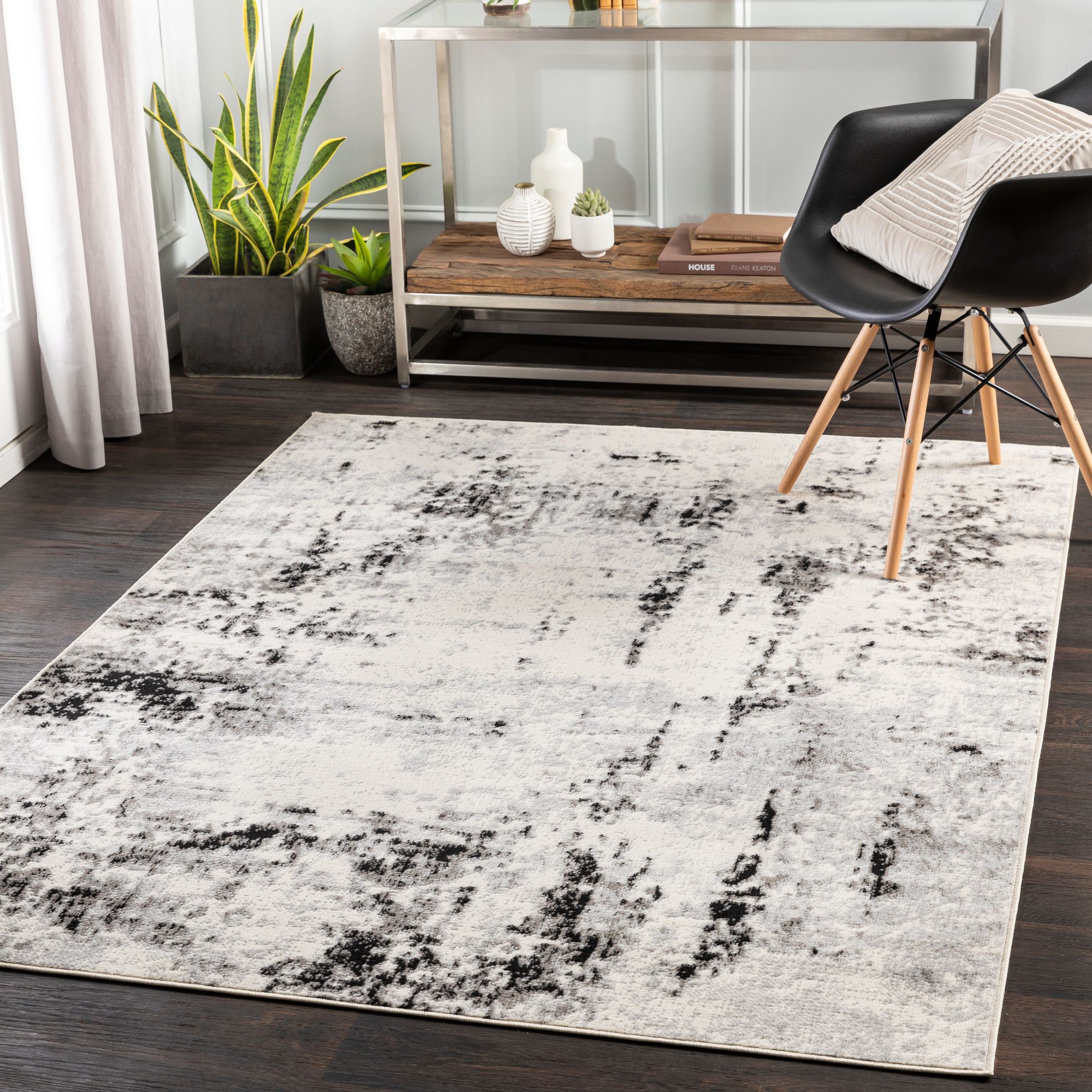 Thumbnail1 of Surya Pisa PSS-2303 6'7"x9' Medium Gray and Black Area Rug