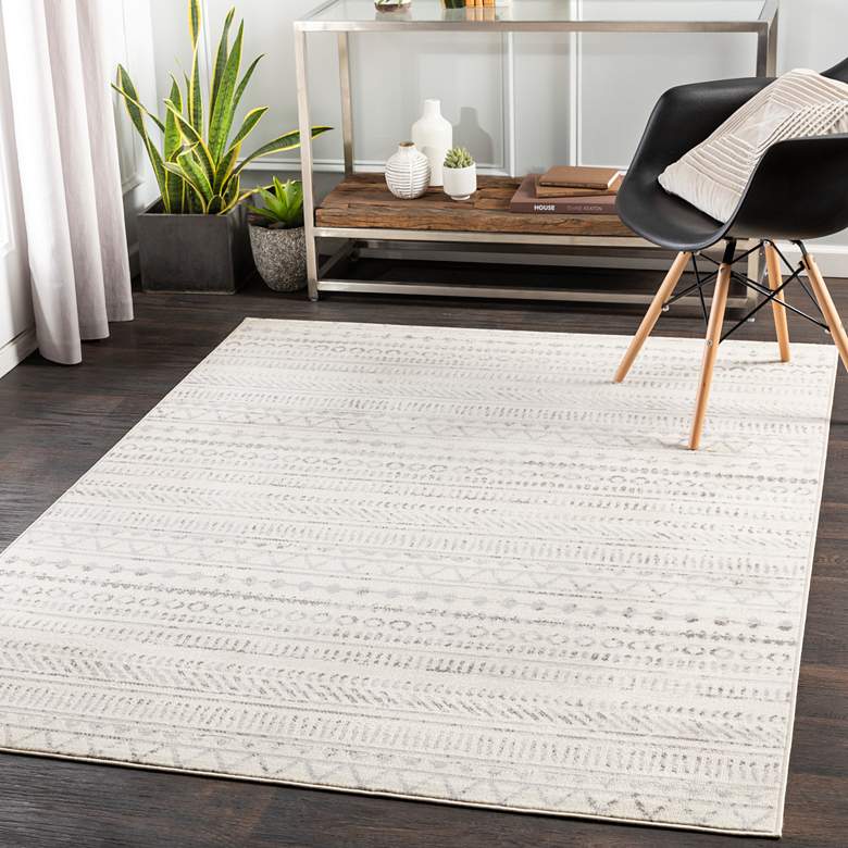 Image 1 Surya Pisa PSS-2304 5&#39;x7&#39; Light Gray and Ivory Area Rug