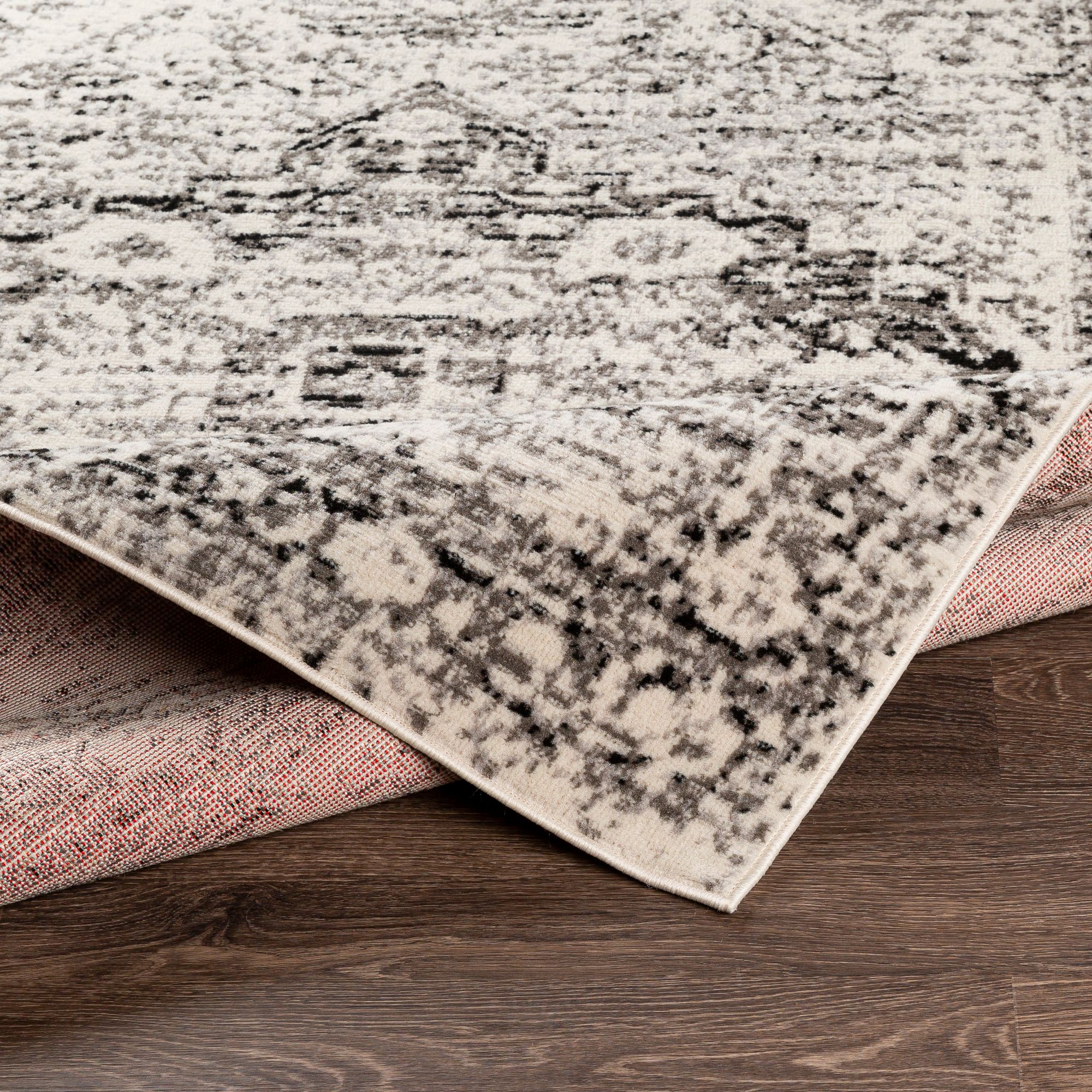 Surya Pisa PSS2307 Medium Gray and Black Area Rug 93R73 Lamps Plus