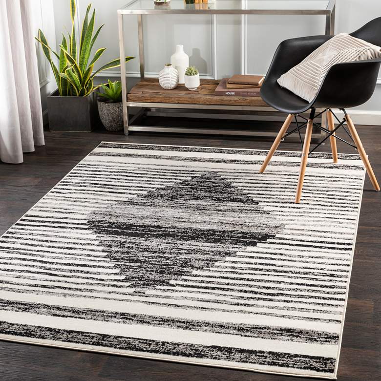 Image 1 Surya Pisa PSS-2312 5'x7' Black and Medium Gray Area Rug
