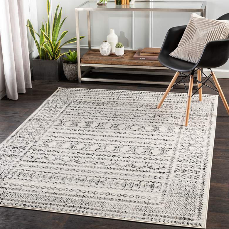 Image 1 Surya Pisa PSS-2313 5&#39;x7&#39; Medium Gray and Black Area Rug