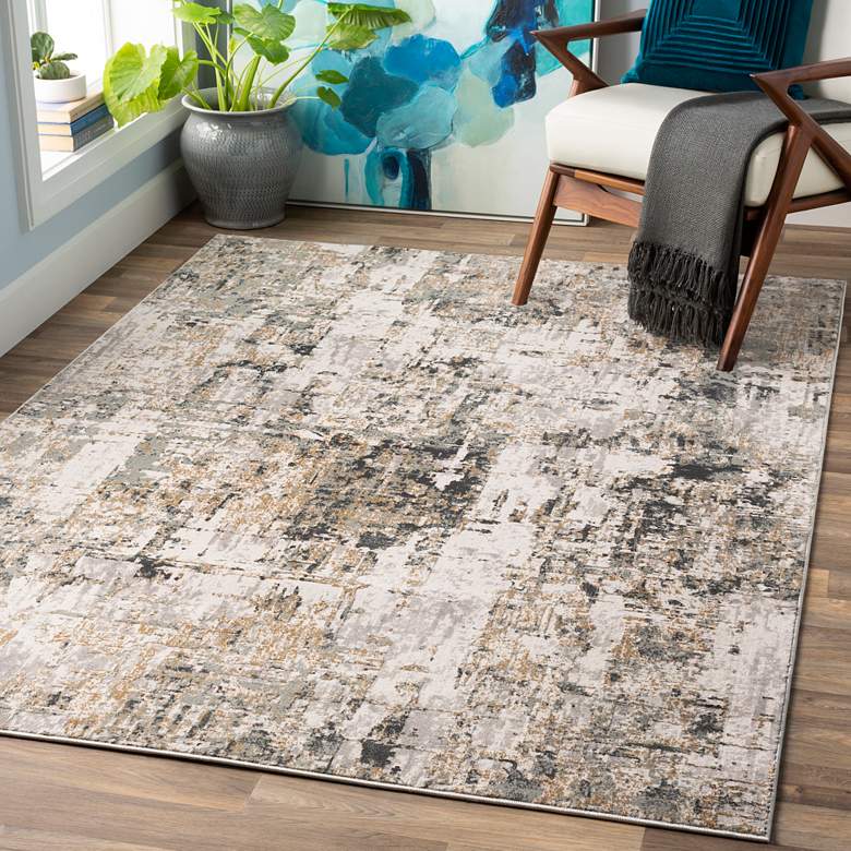 Image 1 Surya Quatro QUA-2300 5'x8' Medium Gray and Beige Area Rug