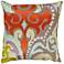 Surya Radiant Swirl Red and Gray 18" Square Throw Pillow