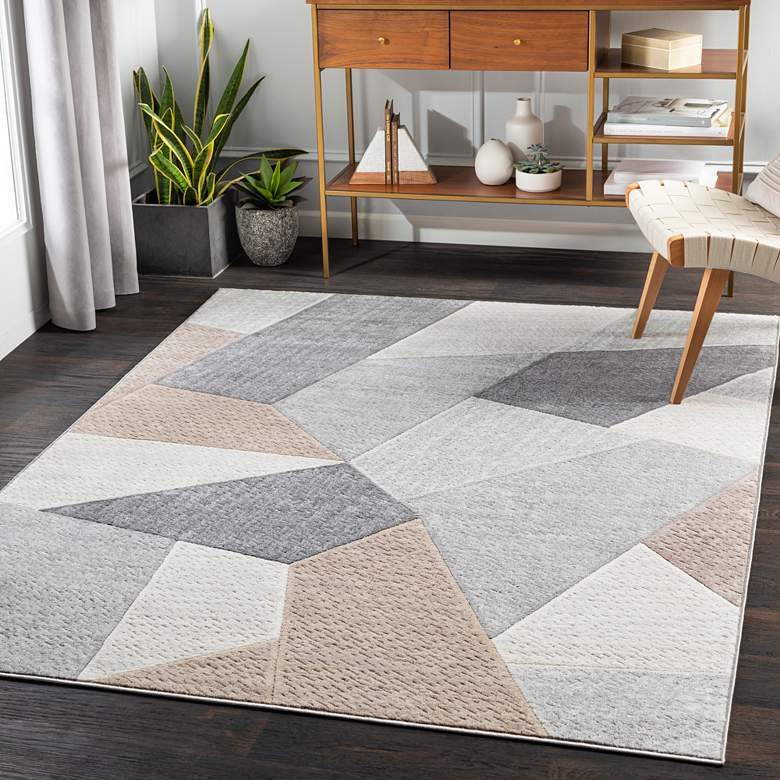 Image 1 Surya Remy RMY-2319 5'3"x7'3" Gray and Charcoal Area Rug