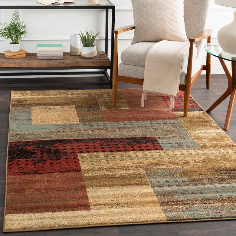 Image 1 Surya Riley RLY-5004 5&#39;x8&#39; Dark Brown and Dark Red Area Rug