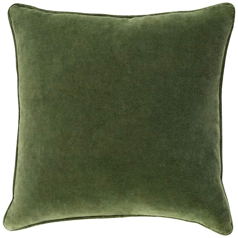 Image 1 Surya Safflower Grass Green 18 inch Square Decorative Pillow