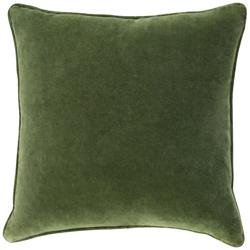 Surya Safflower Grass Green 18&quot; Square Decorative Pillow