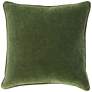 Surya Safflower Grass Green 22" Square Decorative Pillow