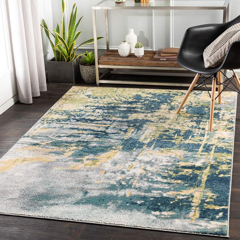Image 1 Surya Sloan SLL-2308 5'3"x7' Saffron and Green Area Rug