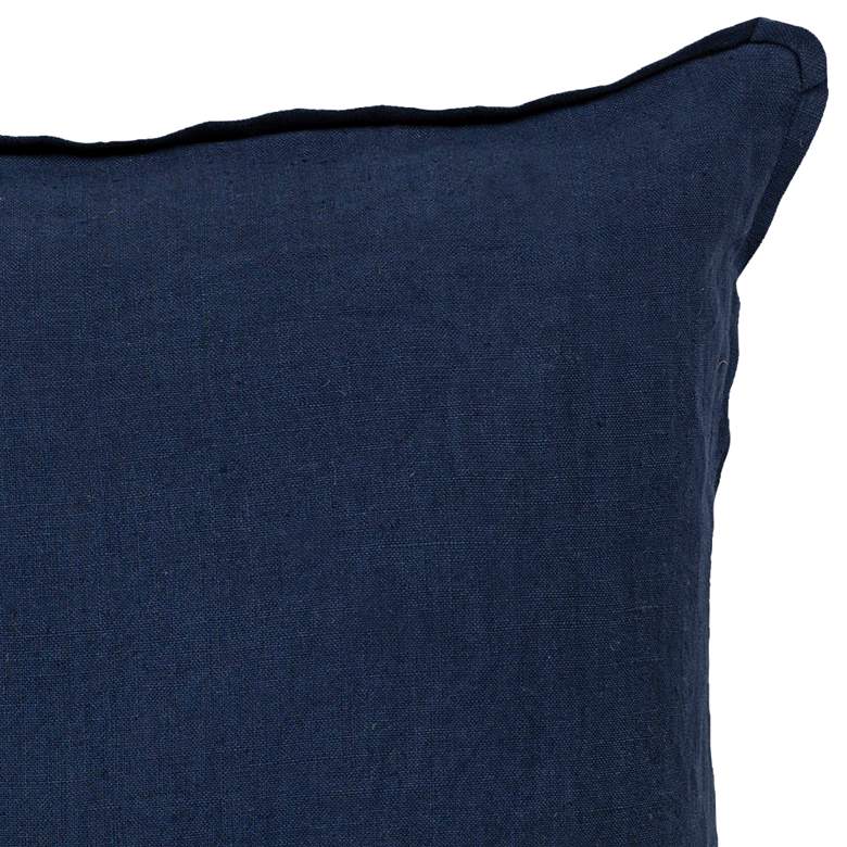 Image 3 Surya Solid Navy Linen 18 inch Square Decorative Pillow more views