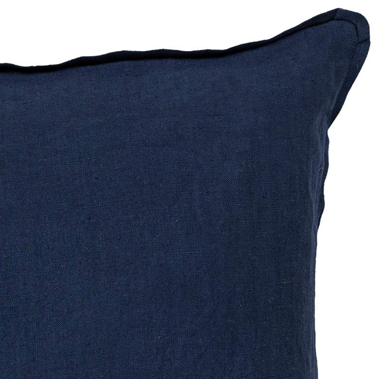 Image 2 Surya Solid Navy Linen 20" Square Decorative Pillow more views