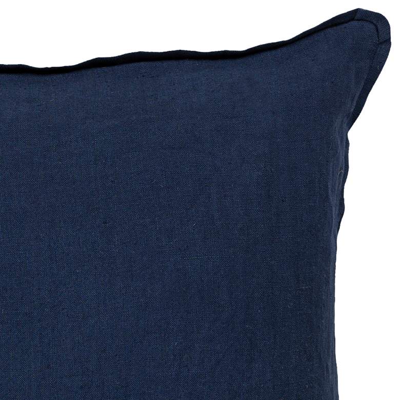 Image 2 Surya Solid Navy Linen 22" Square Decorative Pillow more views