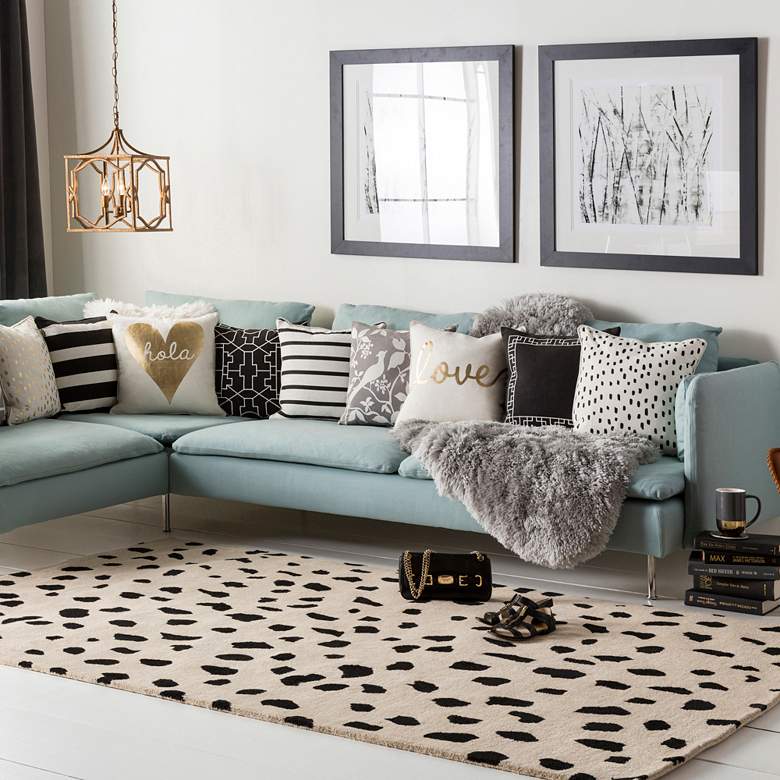 Image 1 Surya Stella STLA-2443 5'x8' Khaki and Black Area Rug