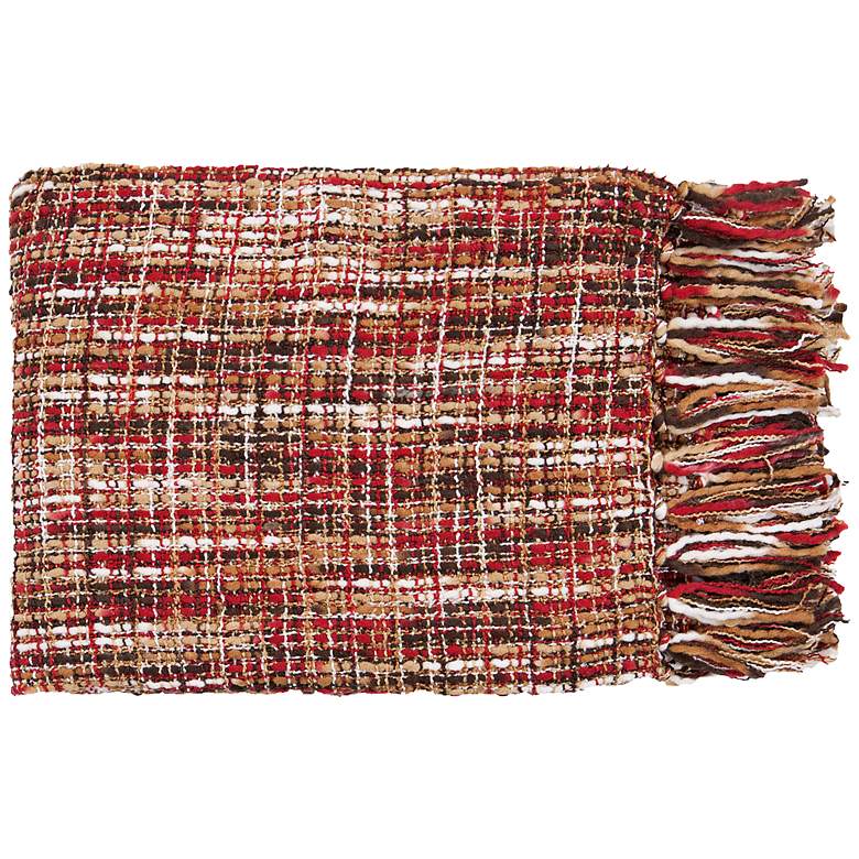 Image 1 Surya Tabitha Collection Red and Brown Throw