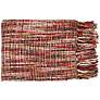 Surya Tabitha Collection Red and Brown Throw