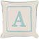 Surya The A Team White and Blue 18" Square Throw Pillow