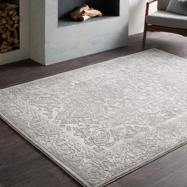 Image 1 Surya Tibetan TBT-2300 5'x8' Charcoal and Ivory Area Rug