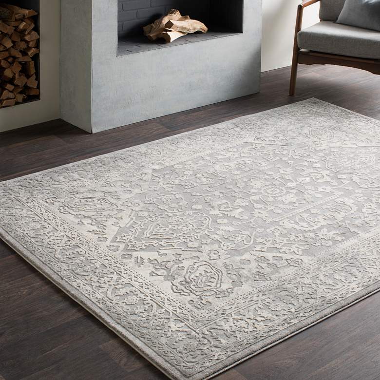 Image 1 Surya Tibetan TBT-2300 5&#39;x8&#39; Charcoal and Ivory Area Rug