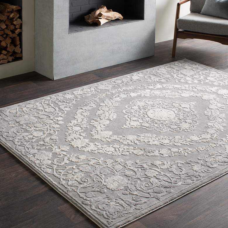 Image 1 Surya Tibetan TBT-2301 5&#39;x8&#39; Charcoal and Khaki Area Rug