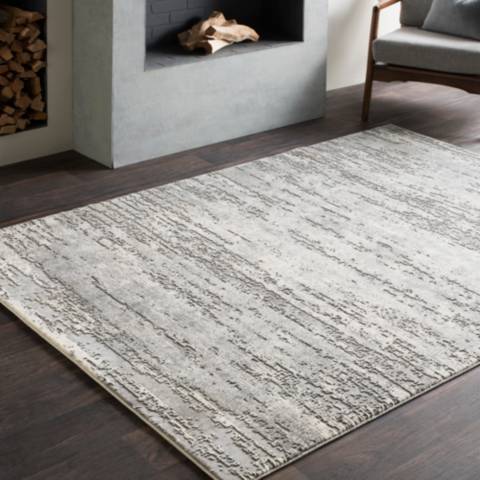 Surya Tibetan TBT-2305 Taupe and Medium Gray Area Rug - #87R24 | Lamps Plus