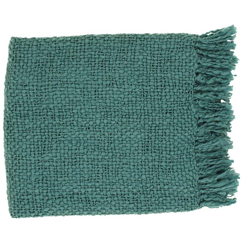 Image 1 Surya Tobias Teal Throw Blanket